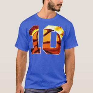 Boys Personalized Custom Number 10 Basketball Gift T-Shirt