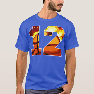 Boys Personalized Custom Number 12 Basketball Gift T-Shirt