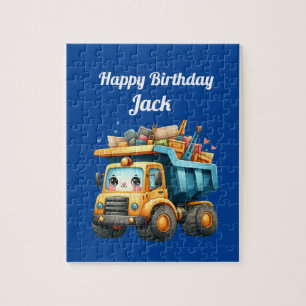 Boy's Personalized name Happy Birthday Jigsaw Puzzle