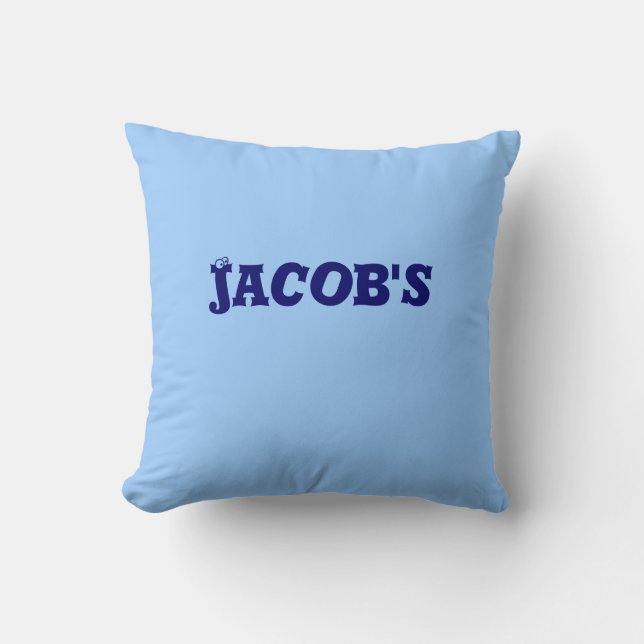 Boy's Personalized name pillow periwinkle  blue (Front)