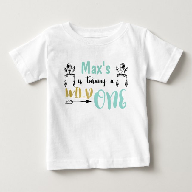 Boys Personalized Wild One Raglan Shirt (Front)