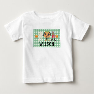 Boys Plaid Trick or Treat Halloween Baby T-Shirt