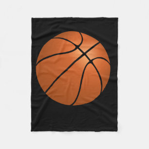 Boys Play Basketball Orange  Fleece Blanket