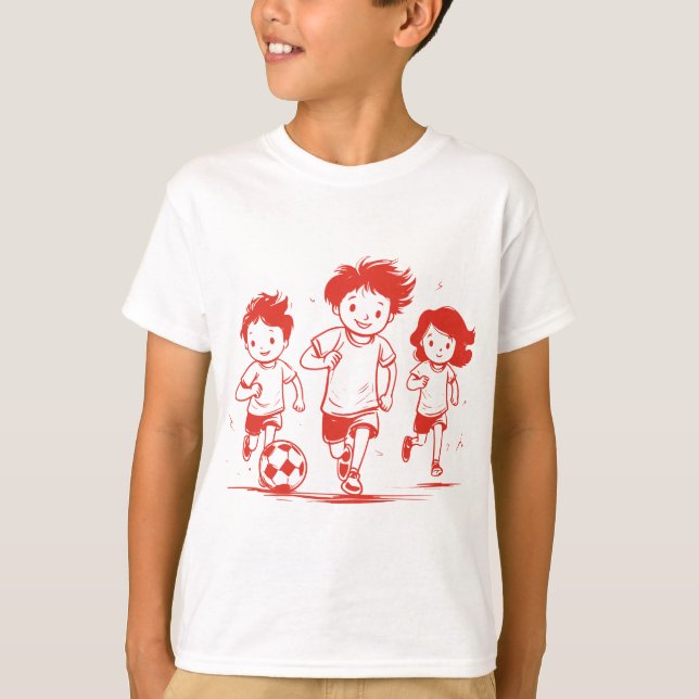 Boys' Play Football T-Shirt – Fun & Durable Kids'  (Front)