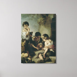 Boys Playing Dice, c.1670-75 Canvas Print