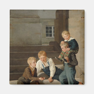 Boys Playing Dice in Front of Christiansborg Magnet