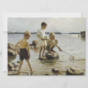 Boys Playing on the Shore (by Albert Edelfelt) Card