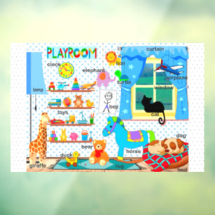Boy's Playroom  Window Cling