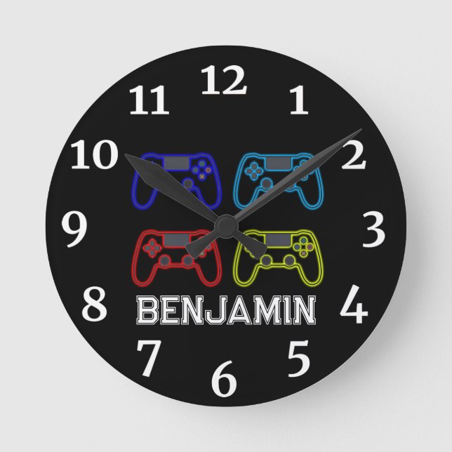 Boys Playstation Personalized Clock (Front)