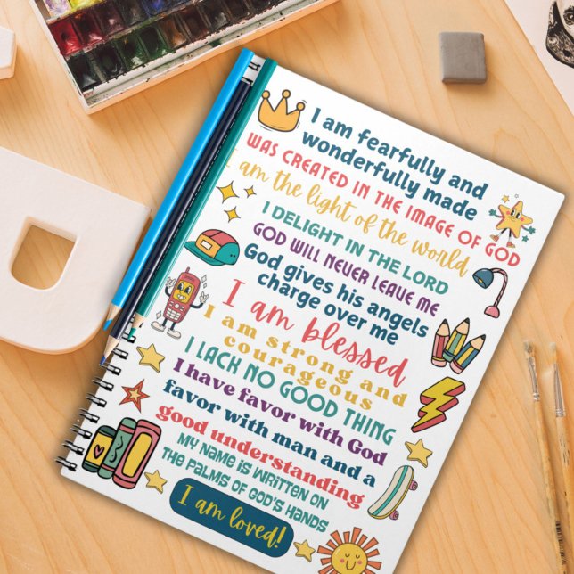 Boys positive affirmation scripture notebook (Creator Uploaded)