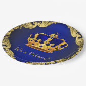 Boys Prince Baby Shower Paper Plates (Angled)