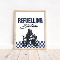 Boys Refuelling Station Sign Dirt Bike Birthday