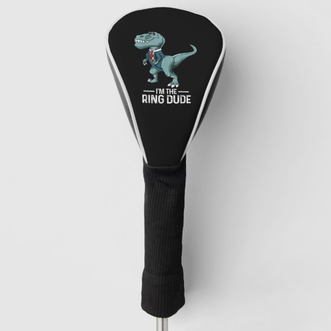 Boys Ring Bearer T-Rex Dinosaur Wedding Party Gift Golf Head Cover (Front)