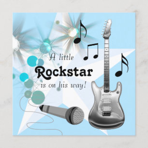 Boys Rockstar Baby Shower Invitation