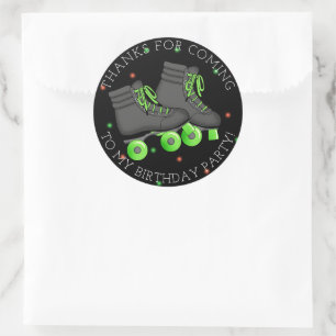Boy's Roller Skate Birthday Thank You Classic Round Sticker