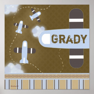 Boy's Room Airplane Wall Poster