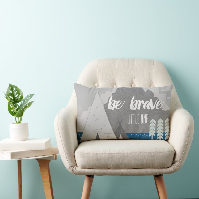 Boy's Room Be Brave Little One Lumbar Pillow (Chair)