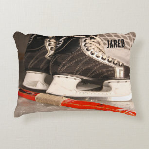 Boys Room Pillow Ice Hockey Sports Themed