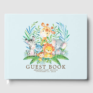 Boys Safari Jungle Baby shower Livre d'or
