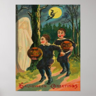 Boys Scared By Ghost Poster
