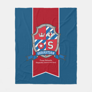 Boys Sebastian letter S name meaning blue blanket