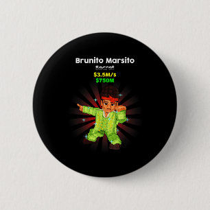 Boys Secret Brunito Marsito Brainrot Teens 2 Inch Round Button