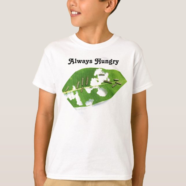 Boy's Shirt Always Hungry Monarch Caterpillars (Front)