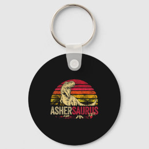Boys Shirt Asher Saurus Dinosaur Rex Name Keychain