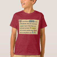 Boys' shirts with a declaration.