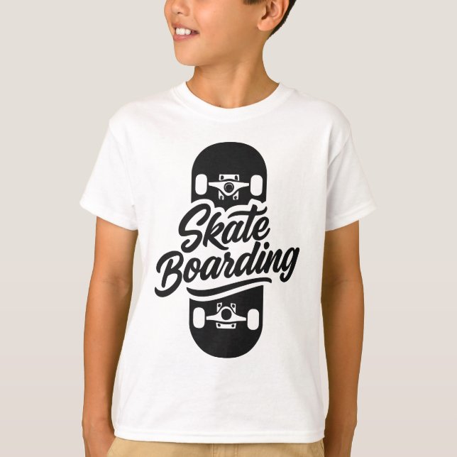 Boys skateboarding  T-Shirt (Front)