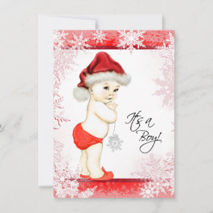 Boys Snowflake Christmas Baby Shower Invitation