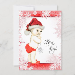 Boys Snowflake Christmas Baby Shower Invitation