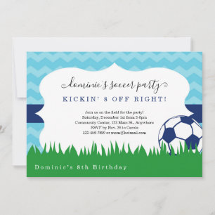 Boy's Soccer Birthday Party Invitation