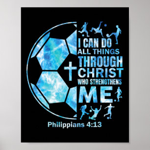 Boys Soccer Christian Shirt I Can Do All Things Re Poster