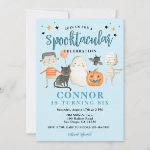 Boys Spooktacular Halloween Birthday Party Invitation