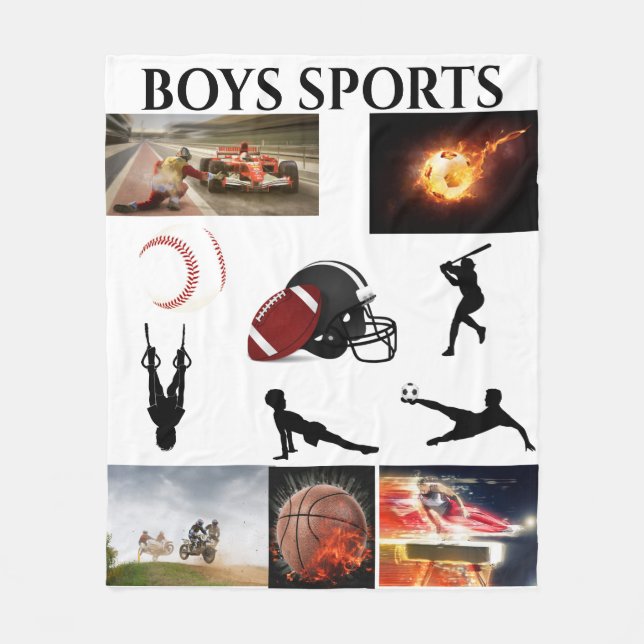 BOYS SPORTS FLEECE BLANKET. (Front)