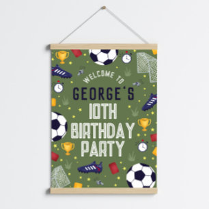 Boys Sports Soccer Birthday Welcome Sign