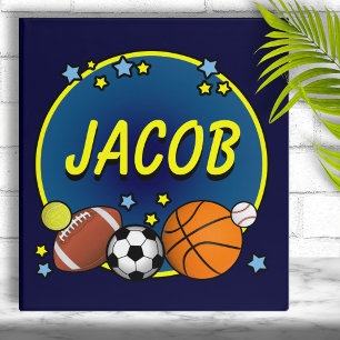 Boy's Sporty Custom Name  Binder