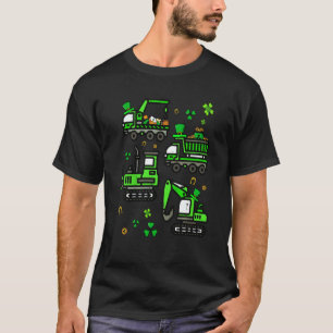 Boys St Patricks Day Crane Truck Construction Todd T-Shirt