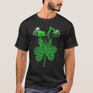 Boys St Patricks Day Crane Truck Construction Todd T-Shirt