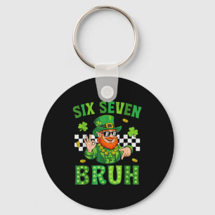 Boys st patricks day six seven bruh 6 7 saint keychain