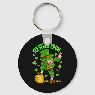 Boys st patricks day six seven bruh 6 7 saint keychain