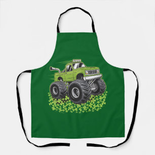 Boys St Patricks Day Toddler Lucky Monster Truck Apron