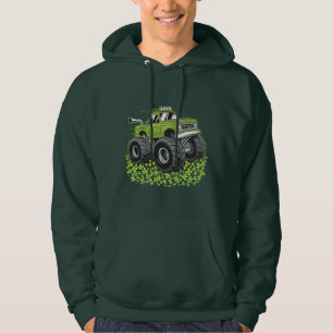 Boys St Patricks Day Toddler Lucky Monster Truck  Hoodie