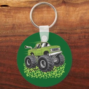 Boys St Patricks Day Toddler Lucky Monster Truck  Keychain