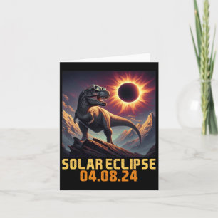 Boys T Rex Dinosaur Astronaut Total Solar Eclipse  Card