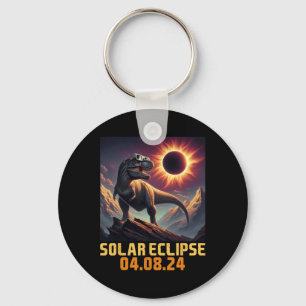 Boys T Rex Dinosaur Astronaut Total Solar Eclipse  Keychain