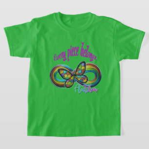 Boys' T-Shirt – Autism Puzzle Butterfly Design
