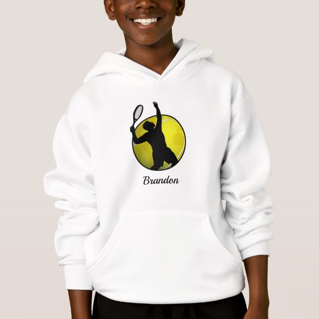 Boys Tennis World Ball & Player His Name Kids Fun (Front)