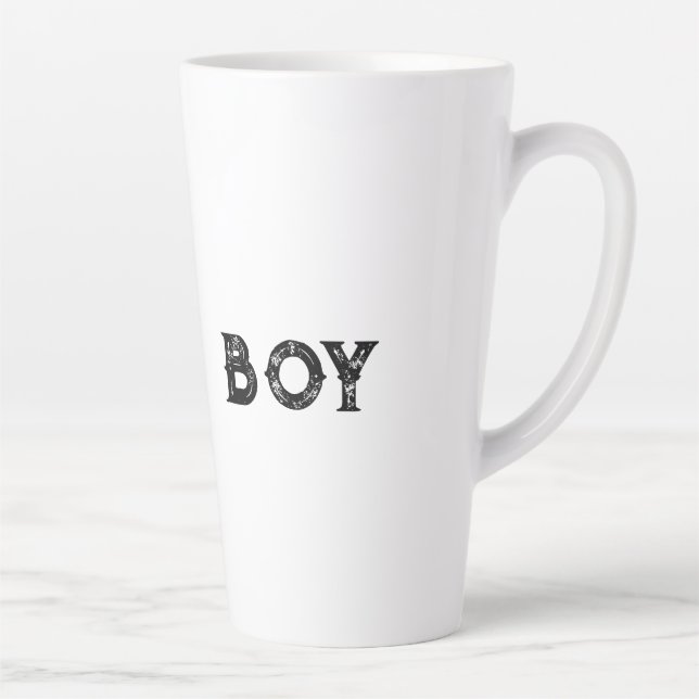 Boys text name Black Text Colour Latte Mug (Right)